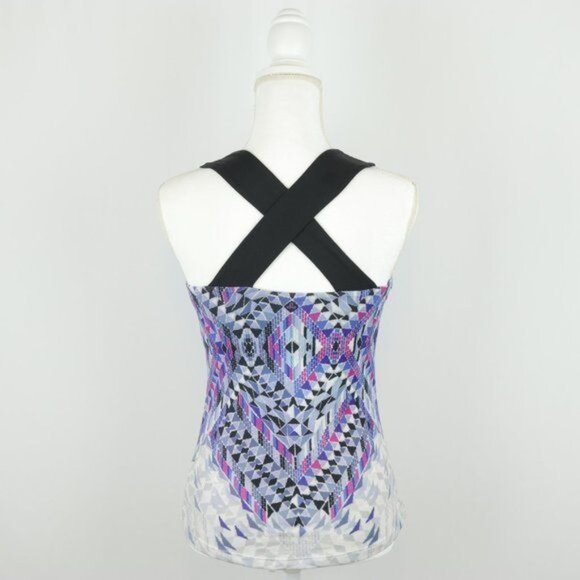 Prana Phoebe Women's Small Purple Multicolor Crisscross Strap Support Tank Top - Picture 4 of 8